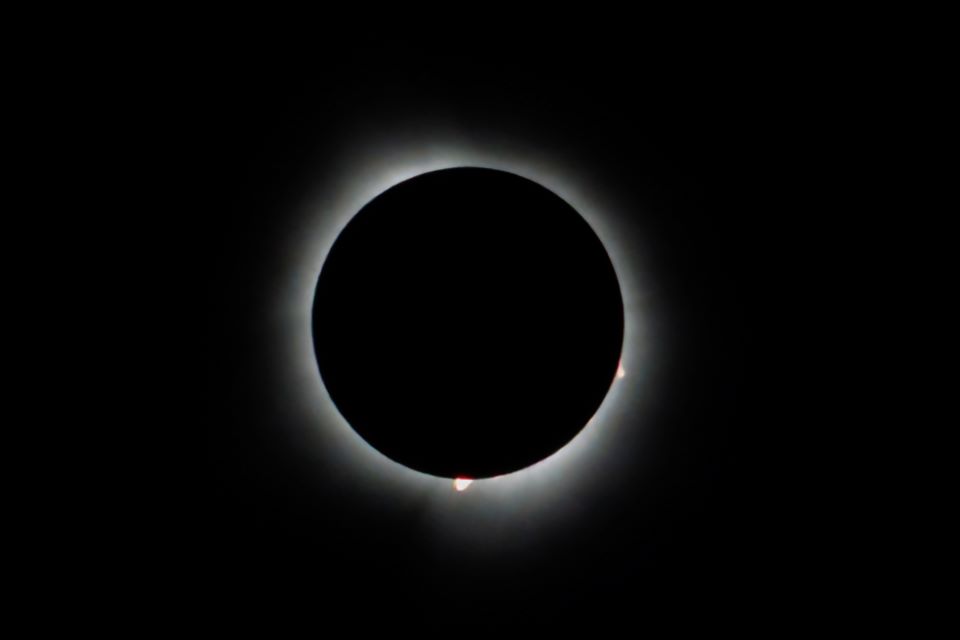 A team of student researchers, led by Robert Pasken, Ph.D. associate professor of Meteorology at Saint ˻ֱ University, studied the meteorological impacts of the 2024 solar eclipse on Monday, April 8.
